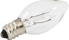 Clear Incandescent Bulbs Available in C7 and C9