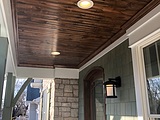 Car Siding Installed As Porch Ceiling