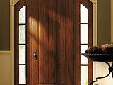 Andersen Archtop Mahogany Sidelights Custom Grilles Exterior Door