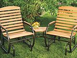 Country Garden Glider Chairs TeteATete with Side Table SKU 817138