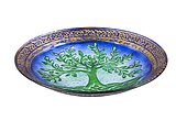 SKU 2GB685 Tree of Life Glass Bird Bath Bowl 