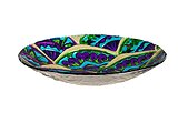 SKU 2GB835 Peacock Glass Bird Bath Bowl.