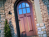 Andersen Arched Springline 708 Mahogany Custom Grilles Exterior Door