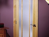 Woodgrain Ponderosa Pine 690 9 Lite Prairie Design Narrow Reed Glass also known as Reeded Glass 