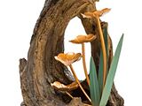 SKU 84G3428 Woodland Stump with Metal Lily Pads Fountain